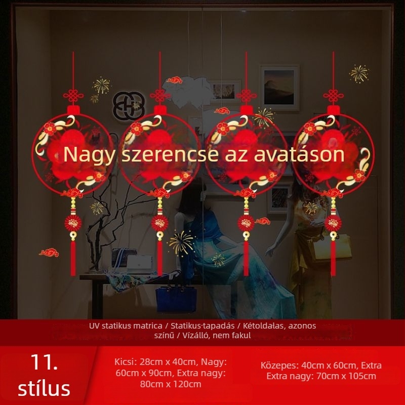 Rozs szem mintás üvegajtó matrica üzlet kirakatához, öntapadó elektrostatikus