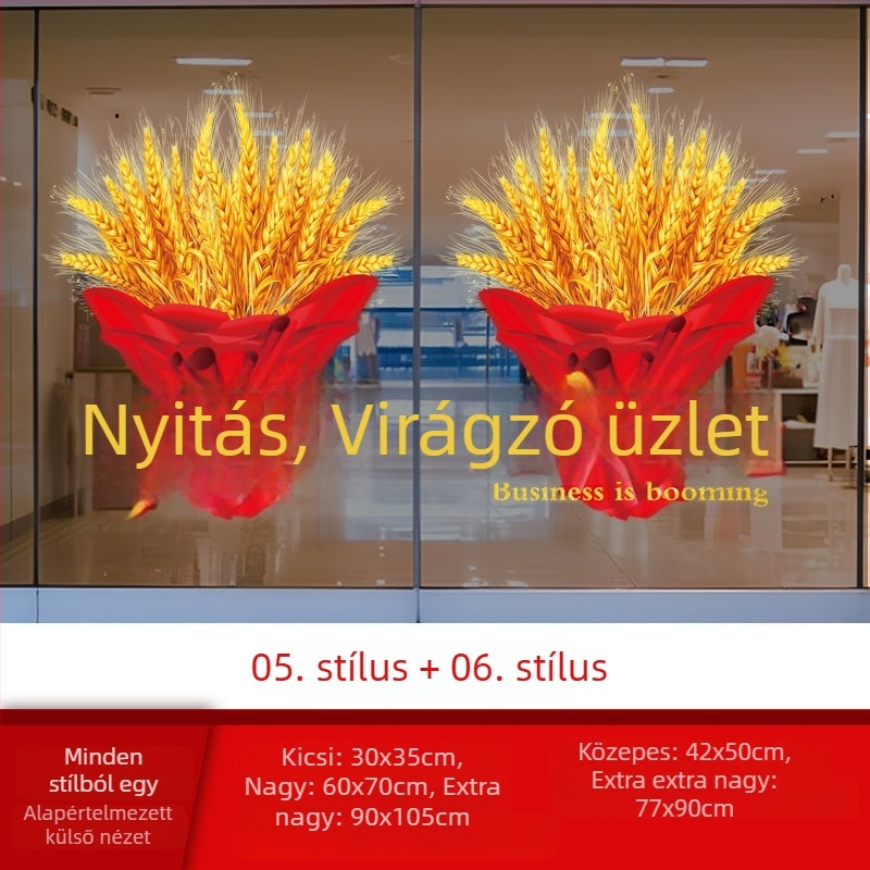 Rozs szem mintás üvegajtó matrica üzlet kirakatához, öntapadó elektrostatikus