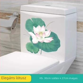 WC matrica, virágos motívum, PVC anyag, fürdőszobához