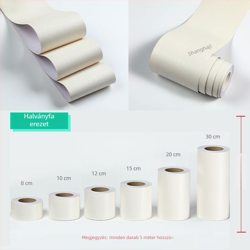 PVC-fakéreg mintázatú önragadós tapéta – üregek fedése, padlójavítás, faajtók és bútorok dekoratív sávokkal
