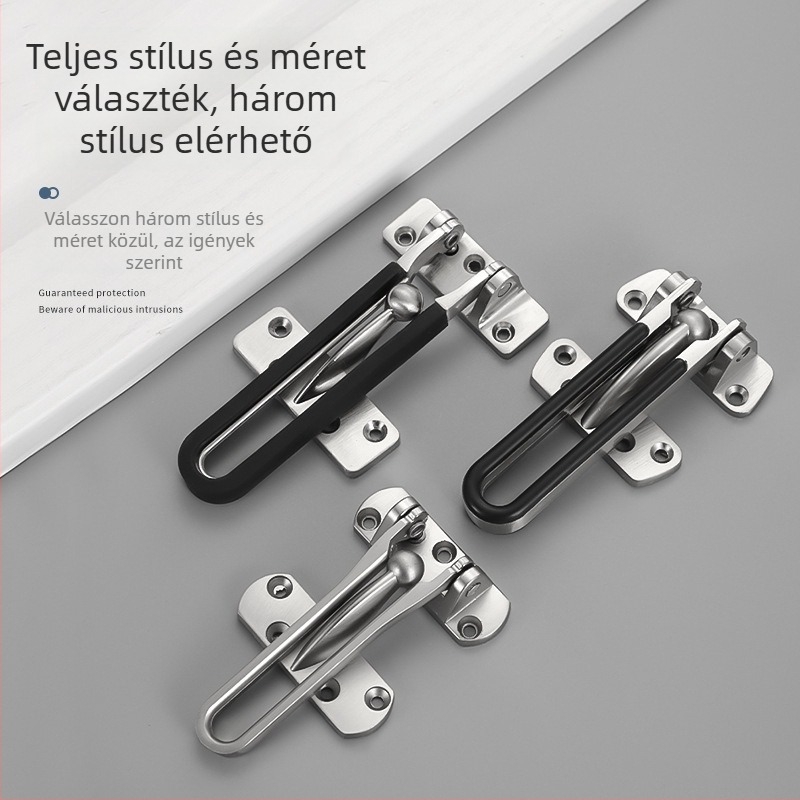 Anti-theft ajtózár, Type A zár, rozsdamentes acél, polírozott/platinált felület, testreszabható