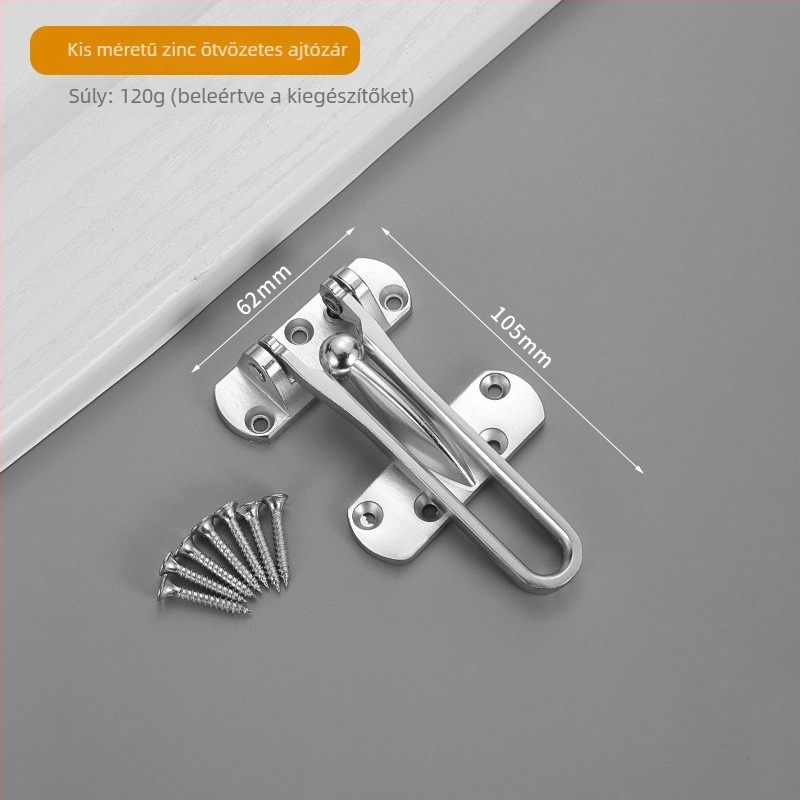 Anti-theft ajtózár, Type A zár, rozsdamentes acél, polírozott/platinált felület, testreszabható
