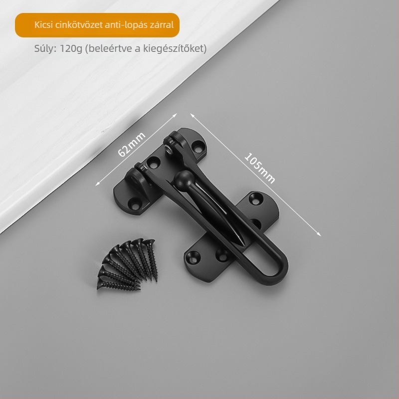 Anti-theft ajtózár, Type A zár, rozsdamentes acél, polírozott/platinált felület, testreszabható