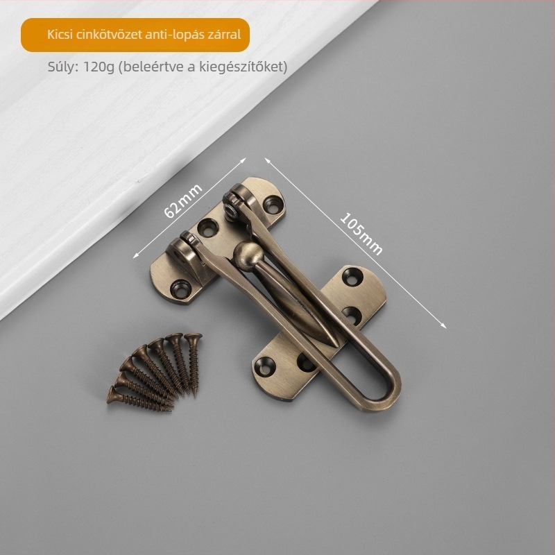 Anti-theft ajtózár, Type A zár, rozsdamentes acél, polírozott/platinált felület, testreszabható