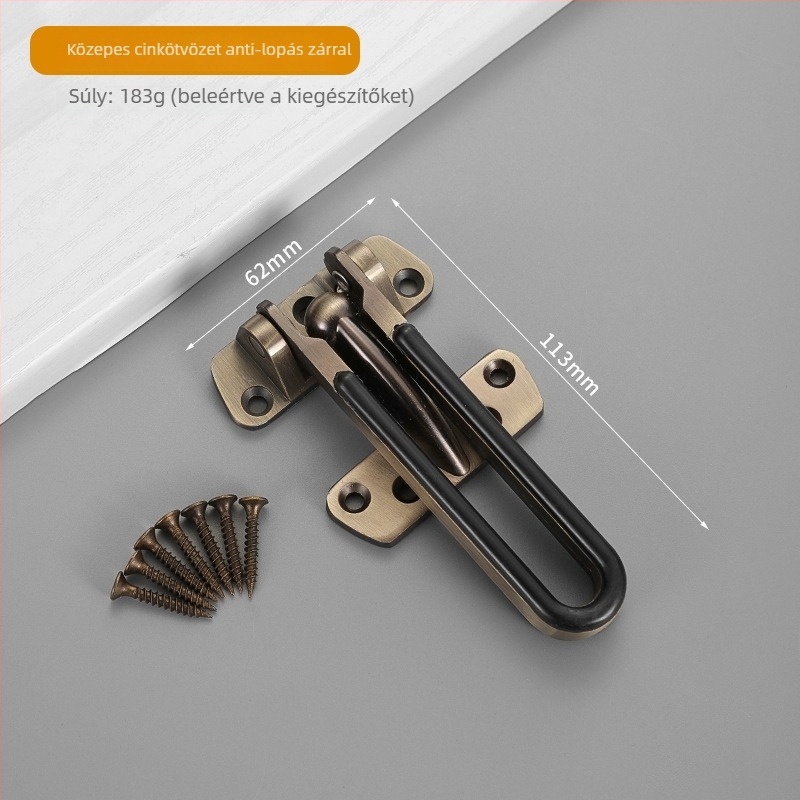 Anti-theft ajtózár, Type A zár, rozsdamentes acél, polírozott/platinált felület, testreszabható