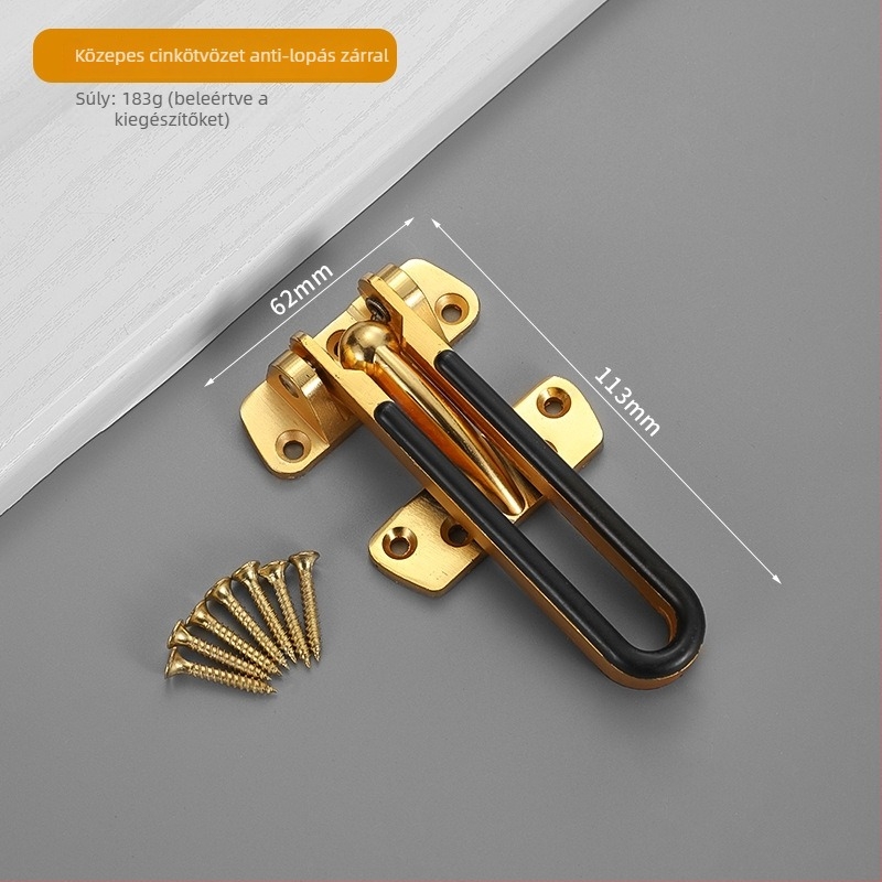 Anti-theft ajtózár, Type A zár, rozsdamentes acél, polírozott/platinált felület, testreszabható
