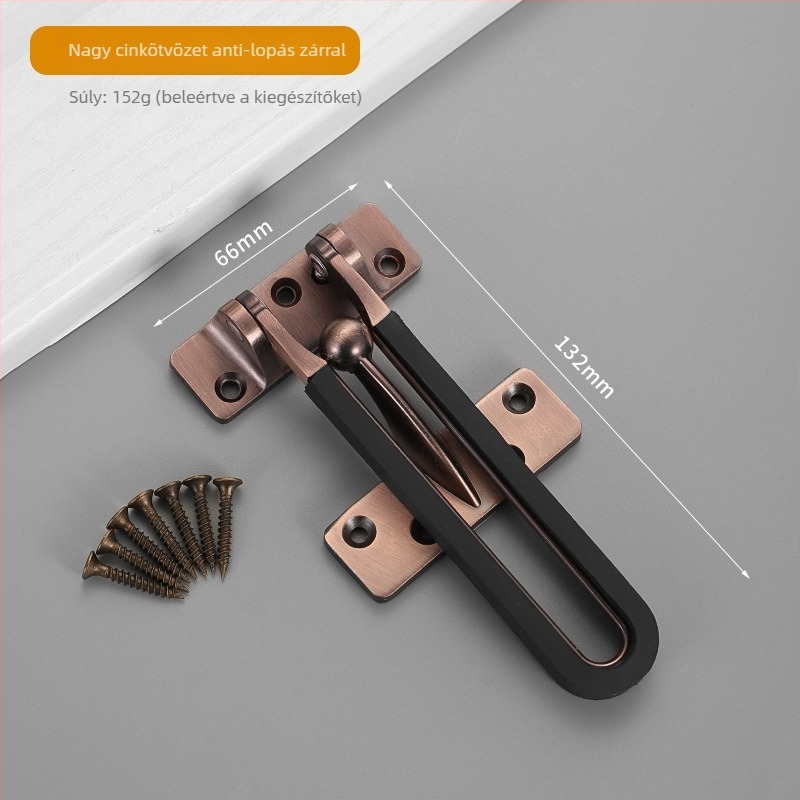 Anti-theft ajtózár, Type A zár, rozsdamentes acél, polírozott/platinált felület, testreszabható