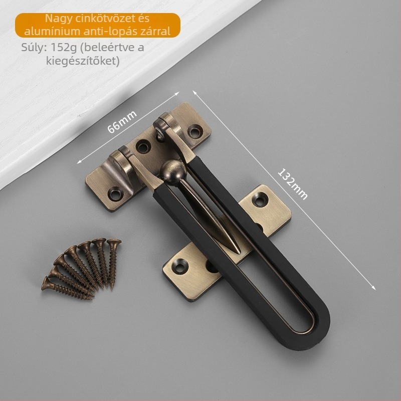 Anti-theft ajtózár, Type A zár, rozsdamentes acél, polírozott/platinált felület, testreszabható