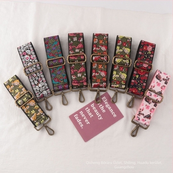 Jacquard etno-stílusú széles, állítható vállöv crossbody táskákhoz