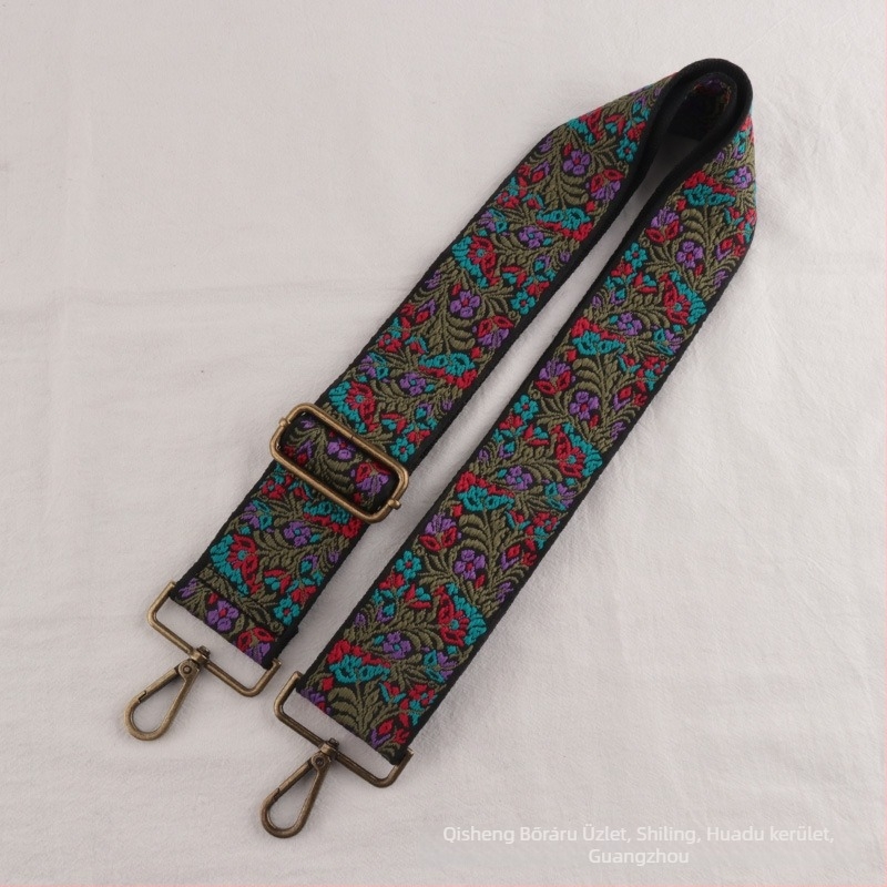 Jacquard etno-stílusú széles, állítható vállöv crossbody táskákhoz