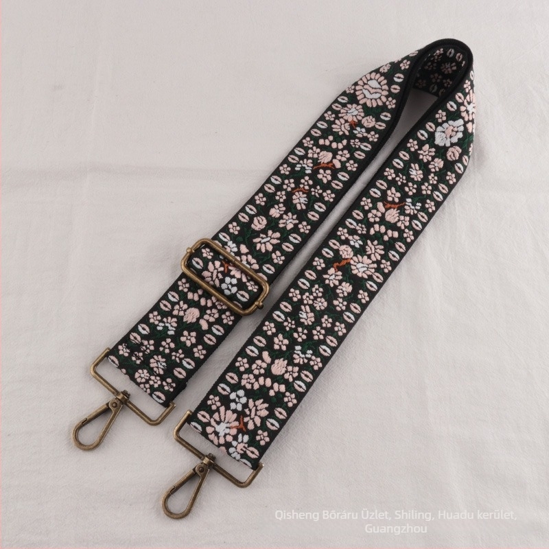 Jacquard etno-stílusú széles, állítható vállöv crossbody táskákhoz