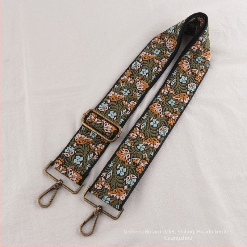 Jacquard etno-stílusú széles, állítható vállöv crossbody táskákhoz