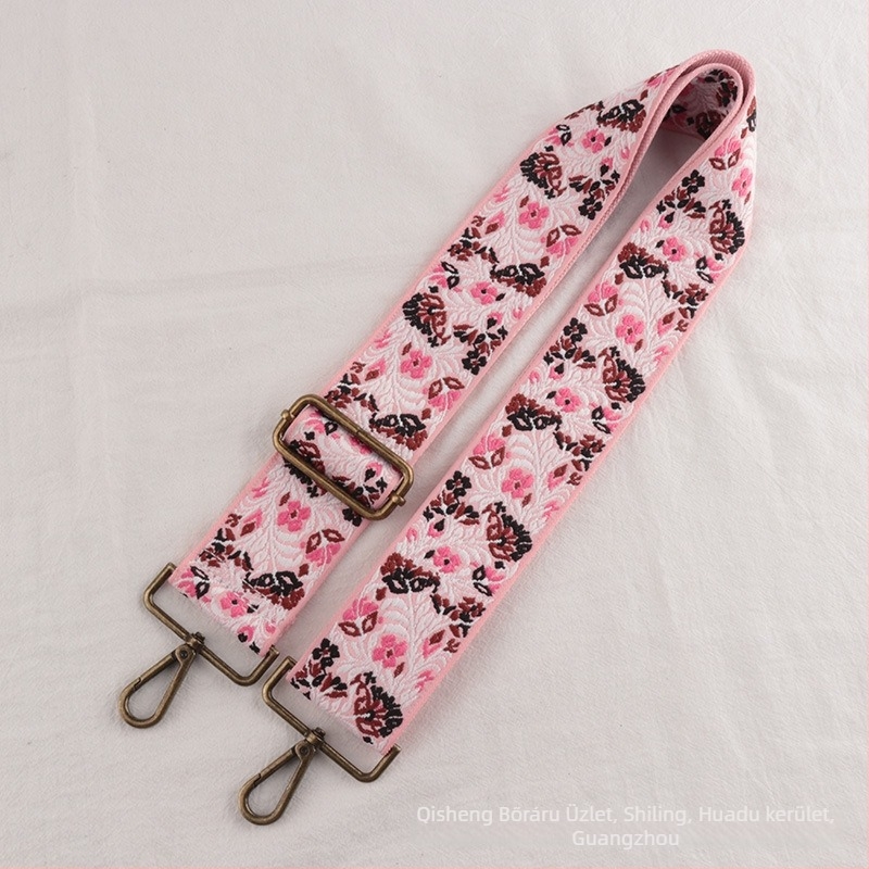 Jacquard etno-stílusú széles, állítható vállöv crossbody táskákhoz