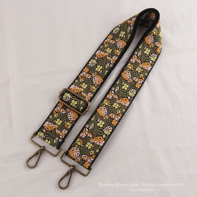 Jacquard etno-stílusú széles, állítható vállöv crossbody táskákhoz