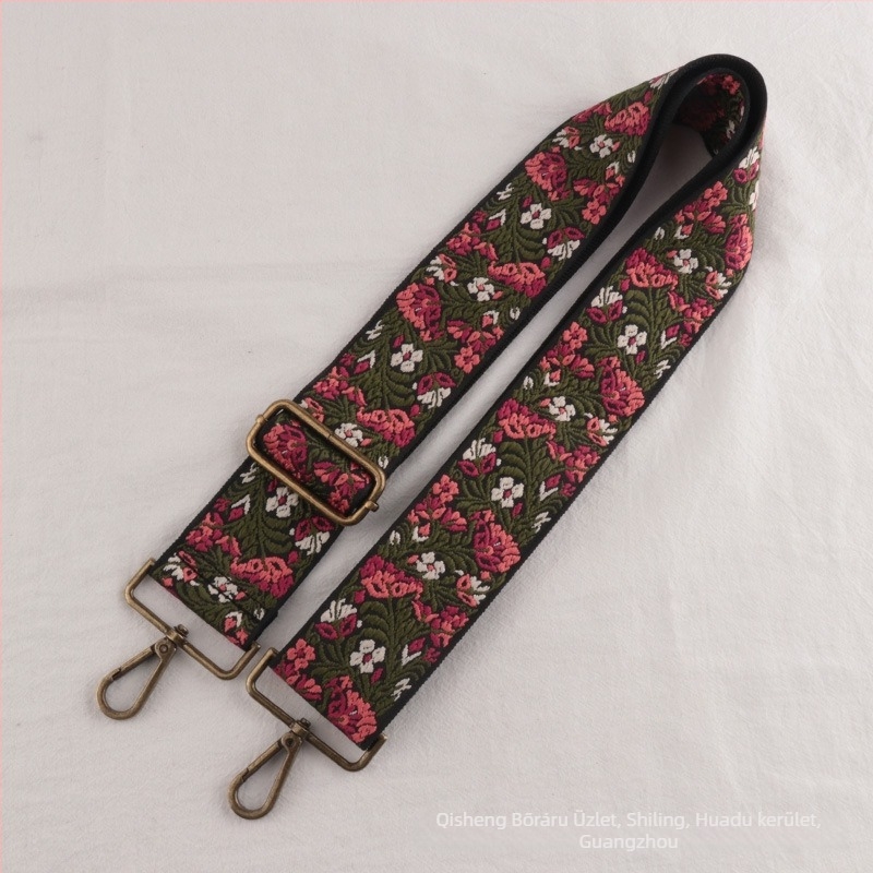 Jacquard etno-stílusú széles, állítható vállöv crossbody táskákhoz