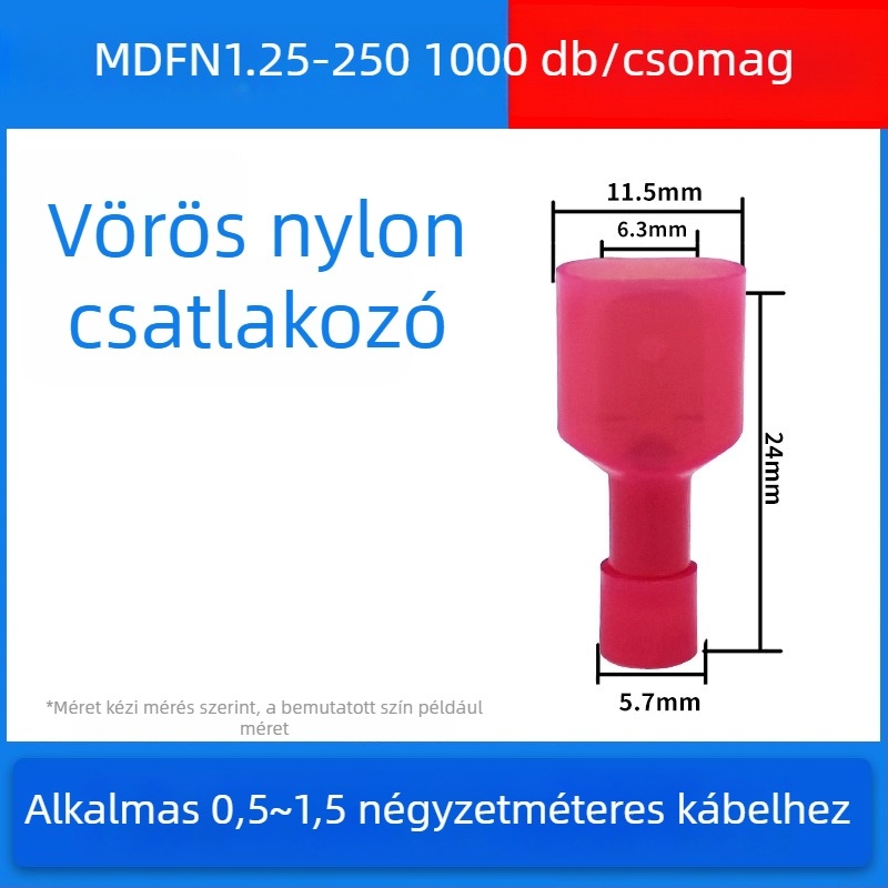 Rugós, férfi és női gyorscsatlakozók elektromos vezetékeléshez, krimpelés, 0.5-6 mm², csomagolási lehetőségek: 100 vagy 200 darab