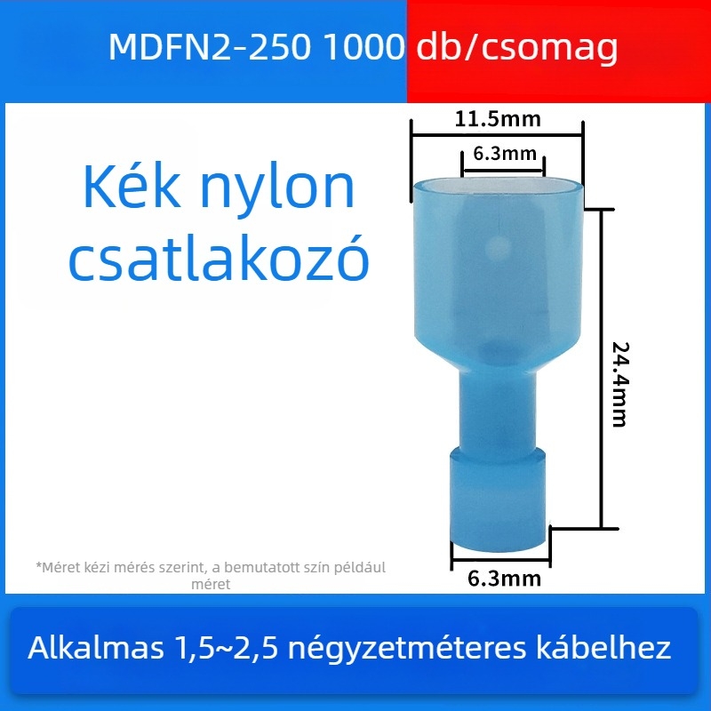 Rugós, férfi és női gyorscsatlakozók elektromos vezetékeléshez, krimpelés, 0.5-6 mm², csomagolási lehetőségek: 100 vagy 200 darab