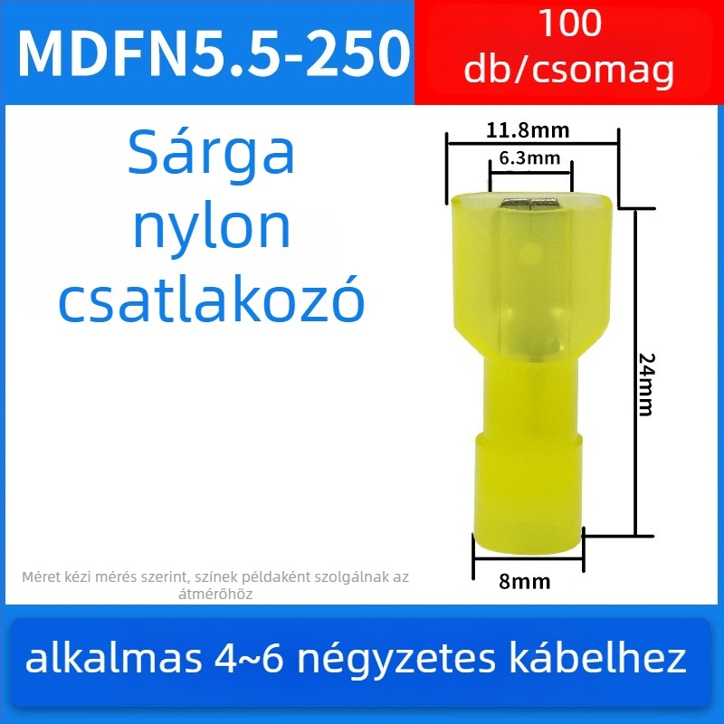 Rugós, férfi és női gyorscsatlakozók elektromos vezetékeléshez, krimpelés, 0.5-6 mm², csomagolási lehetőségek: 100 vagy 200 darab