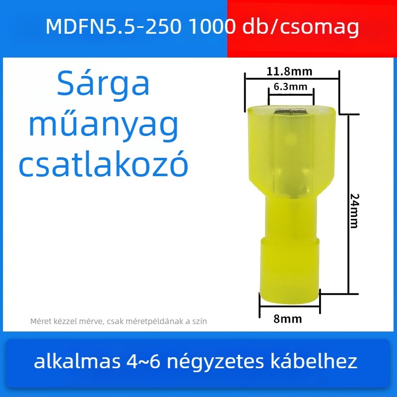 Rugós, férfi és női gyorscsatlakozók elektromos vezetékeléshez, krimpelés, 0.5-6 mm², csomagolási lehetőségek: 100 vagy 200 darab