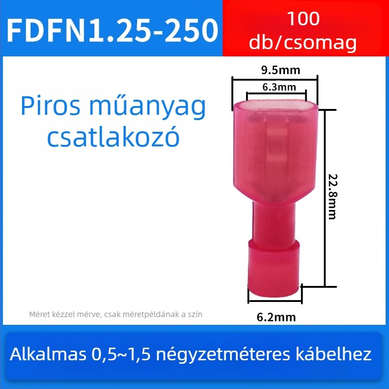 Rugós, férfi és női gyorscsatlakozók elektromos vezetékeléshez, krimpelés, 0.5-6 mm², csomagolási lehetőségek: 100 vagy 200 darab
