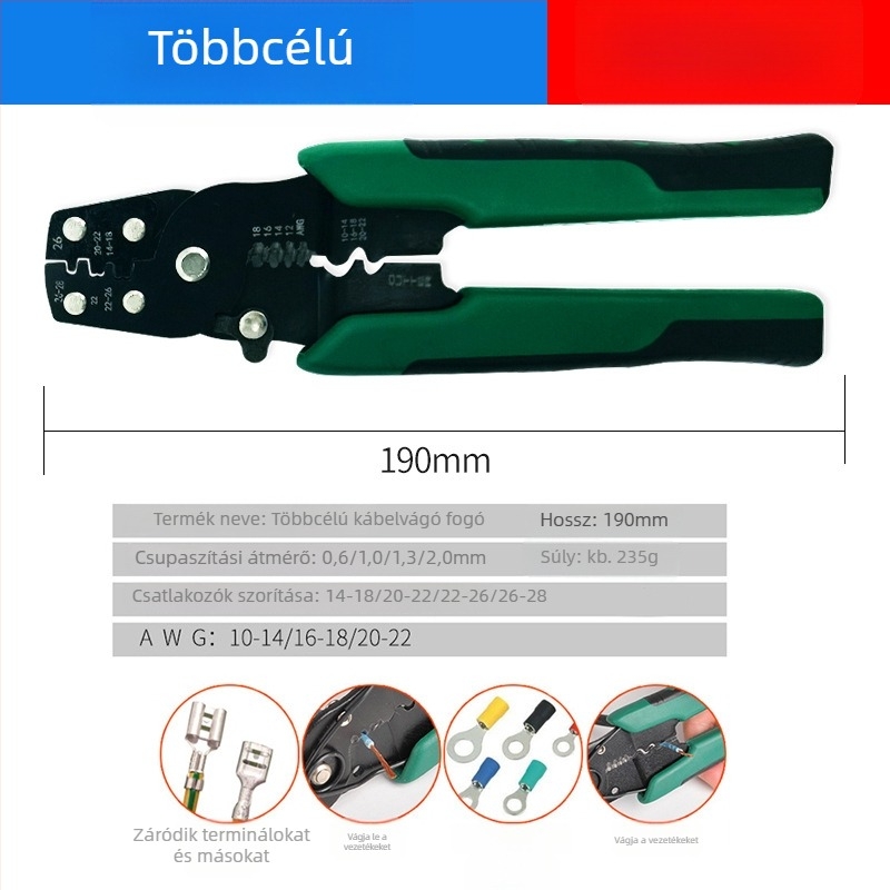 Rugós, férfi és női gyorscsatlakozók elektromos vezetékeléshez, krimpelés, 0.5-6 mm², csomagolási lehetőségek: 100 vagy 200 darab