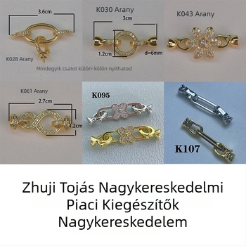 DIY ékszerzár – Gyöngy- és dinnye mag zár, réz, elektroplatálás, karkötőhöz és nyaklánchoz