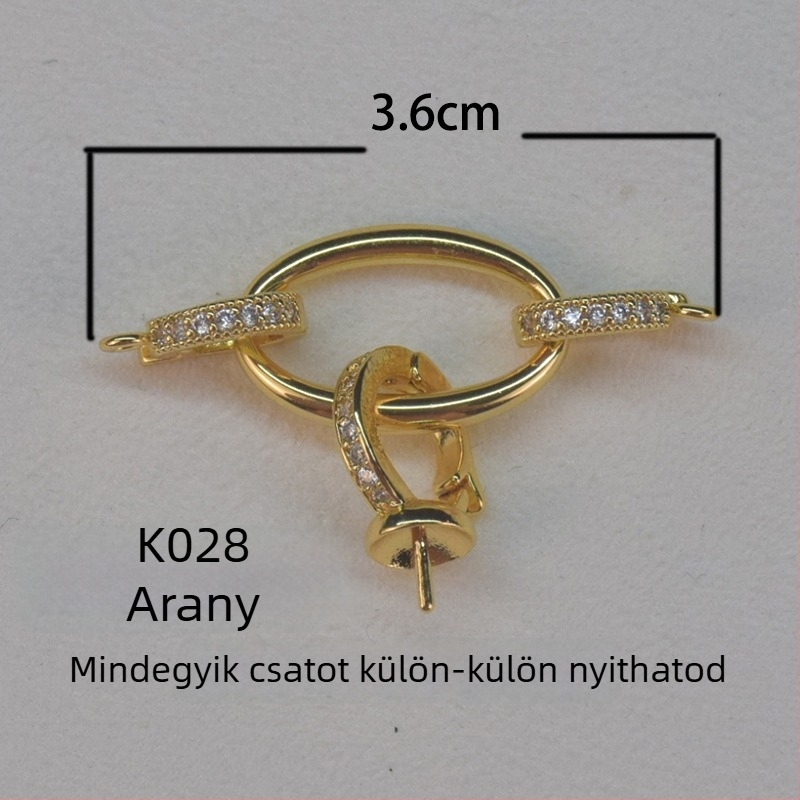 DIY ékszerzár – Gyöngy- és dinnye mag zár, réz, elektroplatálás, karkötőhöz és nyaklánchoz