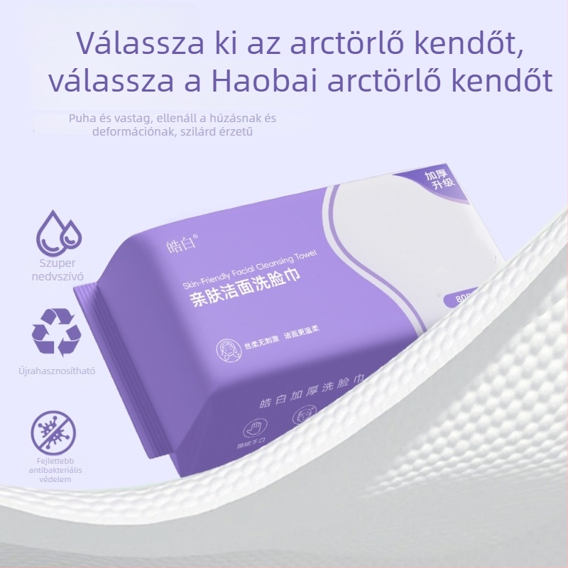 Nagy tekercs arc törölköző, vastagított, egyszer használatos – Haojia tiszta pamut; Anyag: tiszta pamut; Fő összetevők: növényi rostok pamut; Tartalom: 100