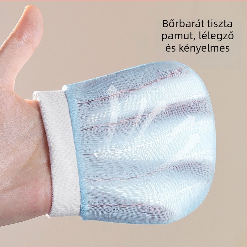Baba kesztyűk, pamutból kötött, uniszex, arcát védő karcolások ellen, 0–3 hónapos korosztály, monokróm