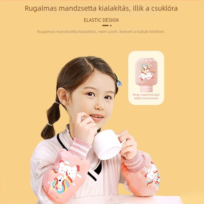 Meetsunny Gyerekeknek szánt ujjvédők, téli nylon karvédők, monokróm minta, anti-szennyeződés, szatén felület