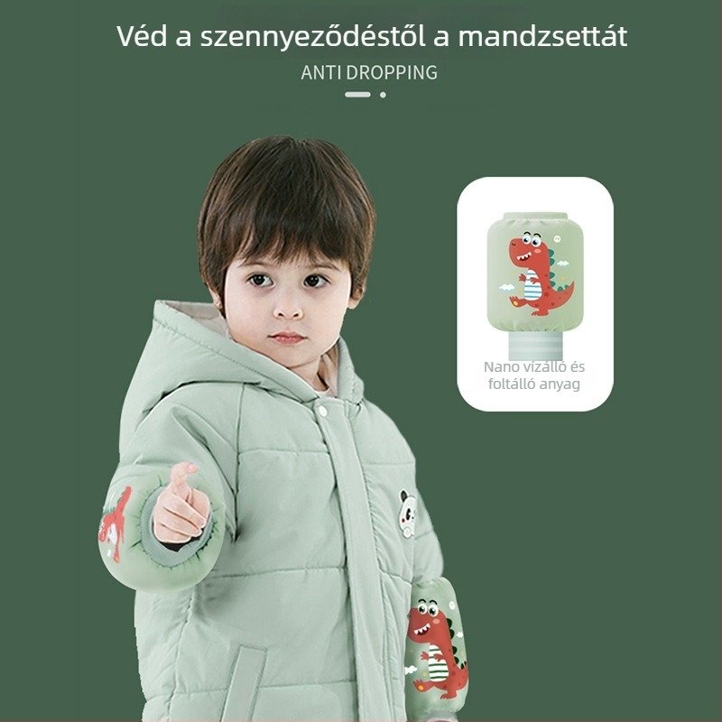 Meetsunny Gyerekeknek szánt ujjvédők, téli nylon karvédők, monokróm minta, anti-szennyeződés, szatén felület