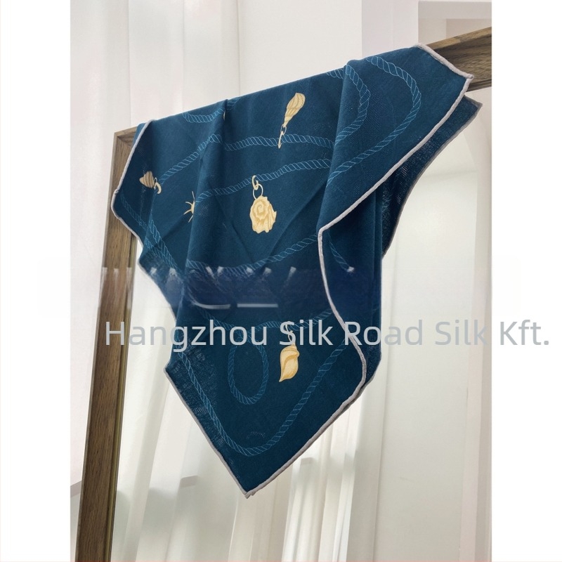 Kétoldalas jacquard selyem-gyapjú négyszögletes sál téli viselethez