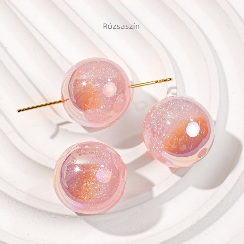 Mermaid 16 mm kerek gyöngyök DIY ékszerekhez – átfúrt gyöngyök, 20–50 darab, 6 mm karkötőgyöngyök