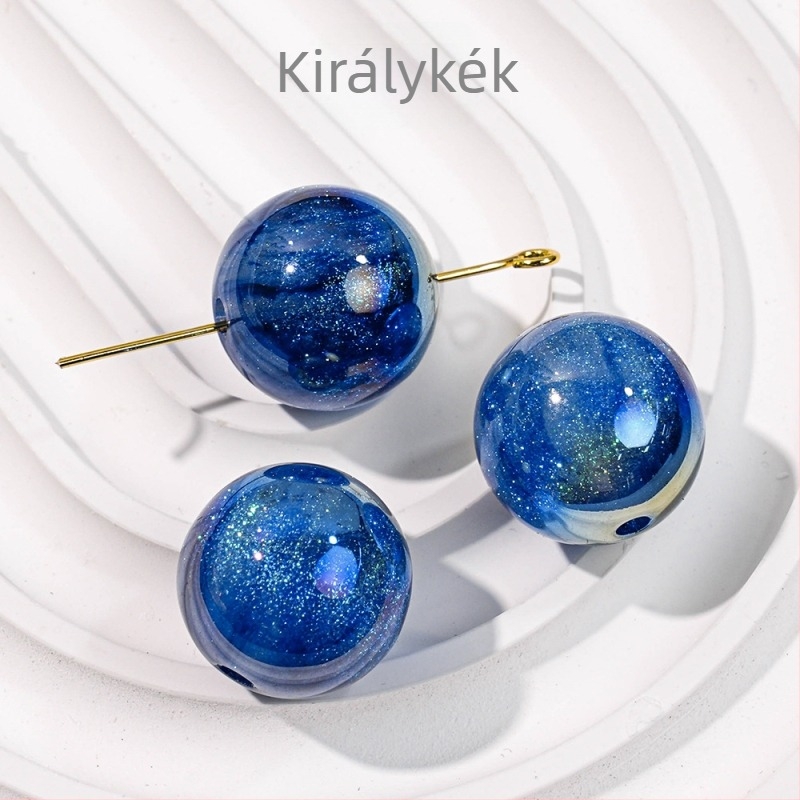 Mermaid 16 mm kerek gyöngyök DIY ékszerekhez – átfúrt gyöngyök, 20–50 darab, 6 mm karkötőgyöngyök