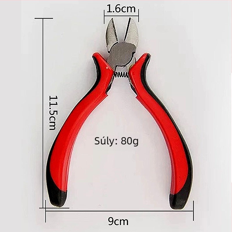 Mini fém kézi szerszámfogó elektroplating bevonattal, diagonális vágóél és tűs csúcs, lyukasztási lehetőség