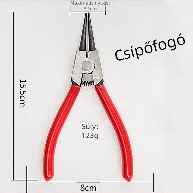 Mini fém kézi szerszámfogó elektroplating bevonattal, diagonális vágóél és tűs csúcs, lyukasztási lehetőség