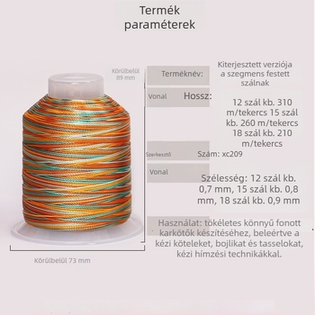 Nylon gradient zsinór DIY-hoz — sárkány pikkely minta, 12/18/15 szál