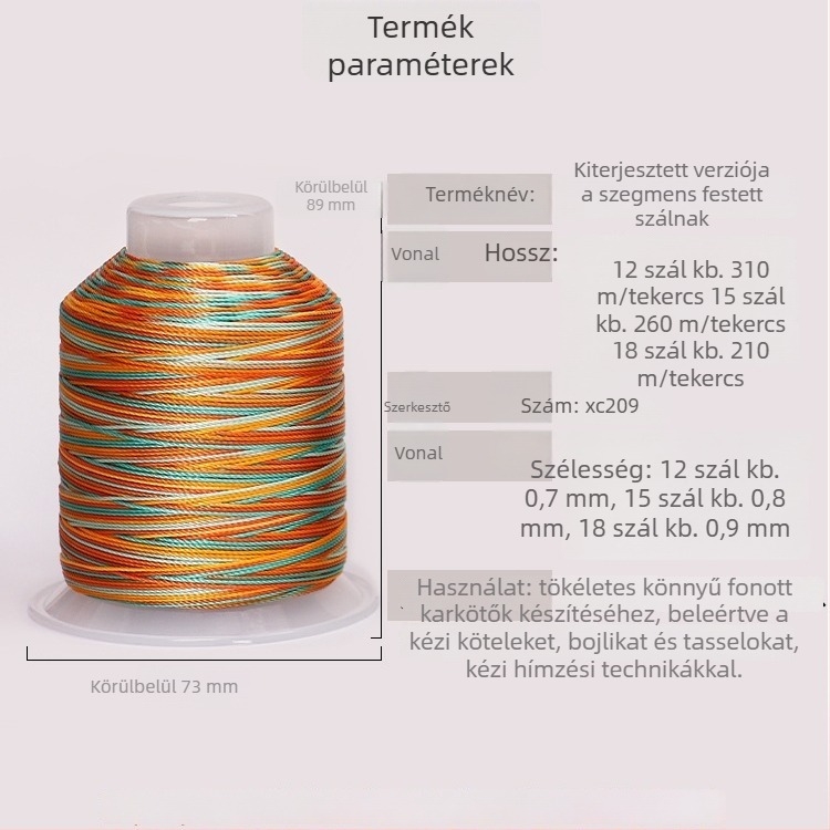 Nylon gradient zsinór DIY-hoz — sárkány pikkely minta, 12/18/15 szál