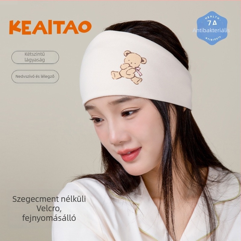 Hajpánt Velcro-vel, pamut, kockás mintázat, korona alakú forma