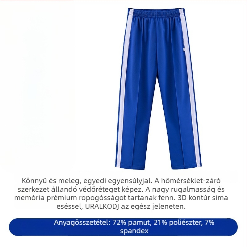 Általános iskolai egyenruha szett őszre és télre: hosszú ujjú kabát, téli felső és nadrág, nyári rövid ujjú felső és nadrág – uniszex, prémium kiadás