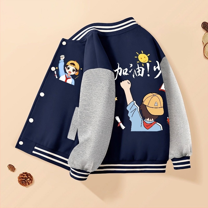 Gyerekeknek szóló casual kabát, külső anyag 60% poliészter, pamut bélés, kapucni nélküli, gallér nélküli, vastag külső anyag, 2024 téli modell