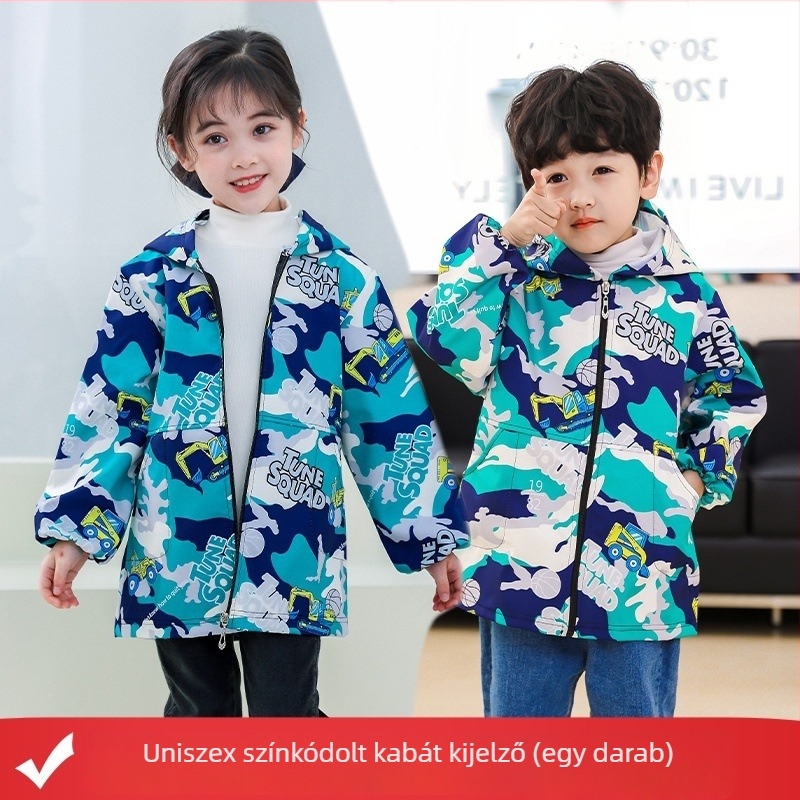 Gyerekeknek szóló vízálló festősmellény fleece-béléssel, poliészter anyagból, uniszex, szakadásálló