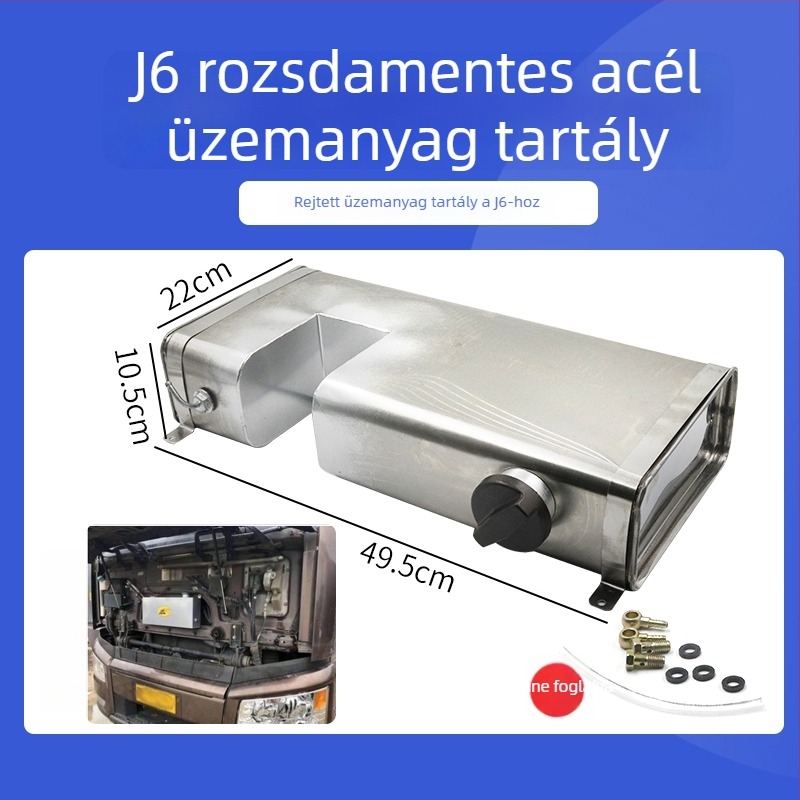 Teherautó dízelfűtéses üzemanyag-tartály rozsdamentes acélból, parkolófűtővel, külső megnagyobbított olajtartály