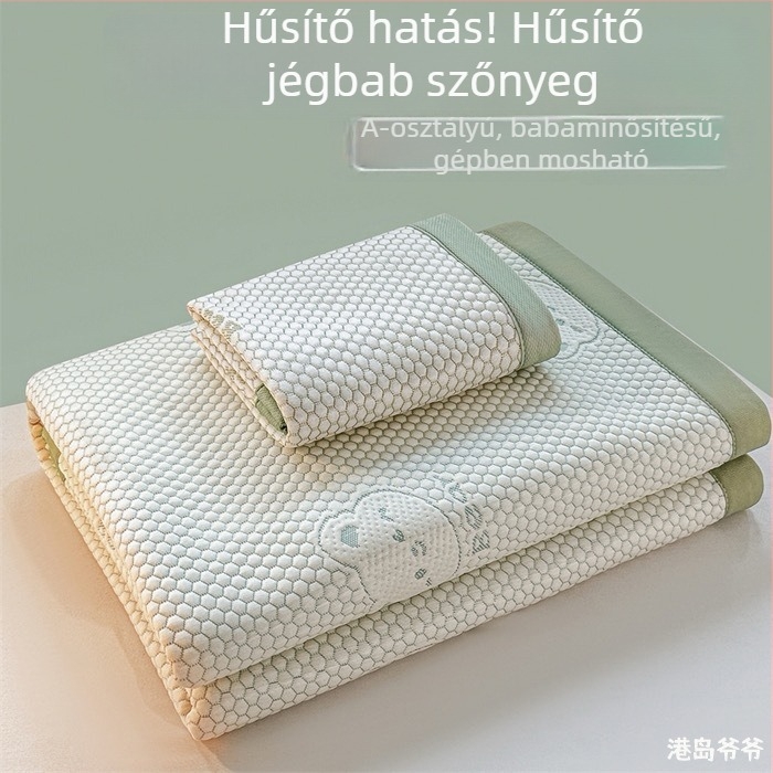 Összecsukható ice-silk hűtő matrac bababiztos, gépi mosás, nyári használatra