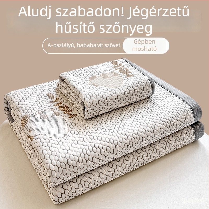 Összecsukható ice-silk hűtő matrac bababiztos, gépi mosás, nyári használatra