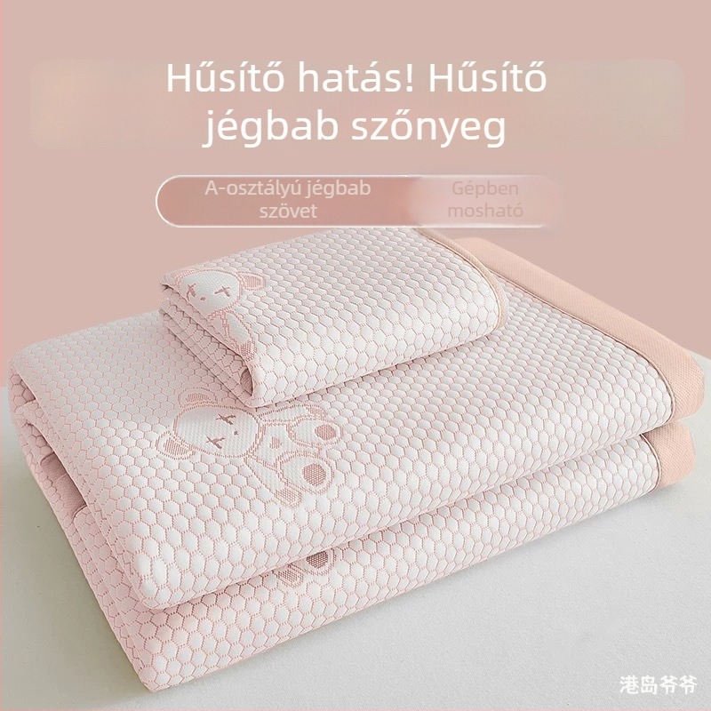 Összecsukható ice-silk hűtő matrac bababiztos, gépi mosás, nyári használatra