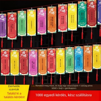 Holdfesztivál rejtvénykártya készlet – papír, négyzet alakú, DIY, etnikus stílus