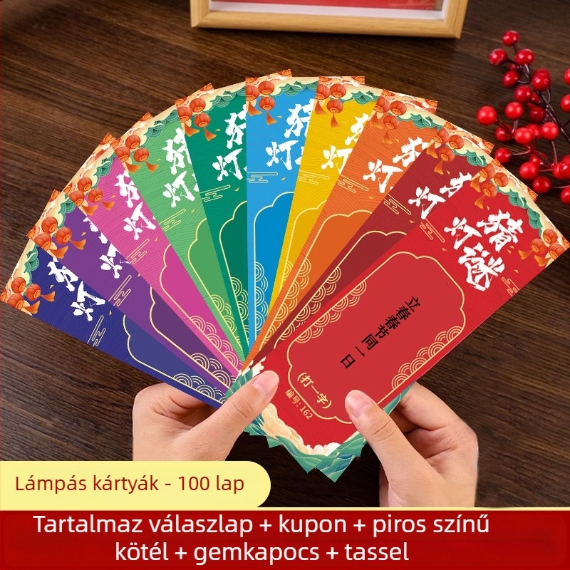 Holdfesztivál rejtvénykártya készlet – papír, négyzet alakú, DIY, etnikus stílus