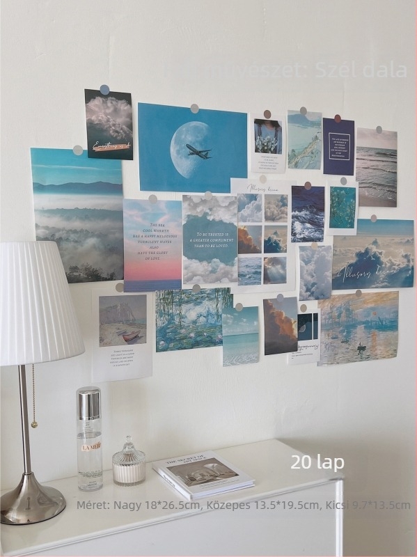 Fali matricák készlet, retro nosztalgikus, sík falikép stílus, nappaliban használható, minta 111407, több mint 5 darab, anyag: papír