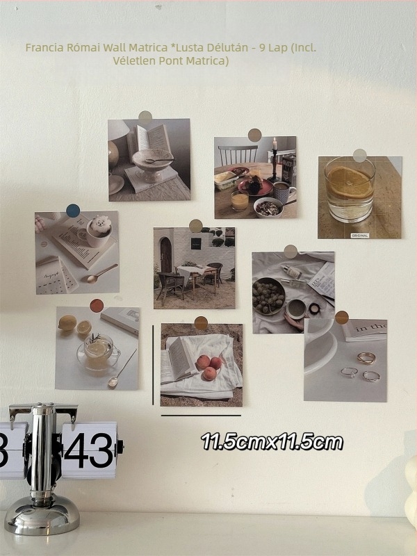 Fali matricák készlet, retro nosztalgikus, sík falikép stílus, nappaliban használható, minta 111407, több mint 5 darab, anyag: papír